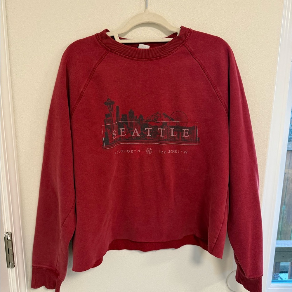 Seattle Skyline Red Sweatshirt (Space Needle)